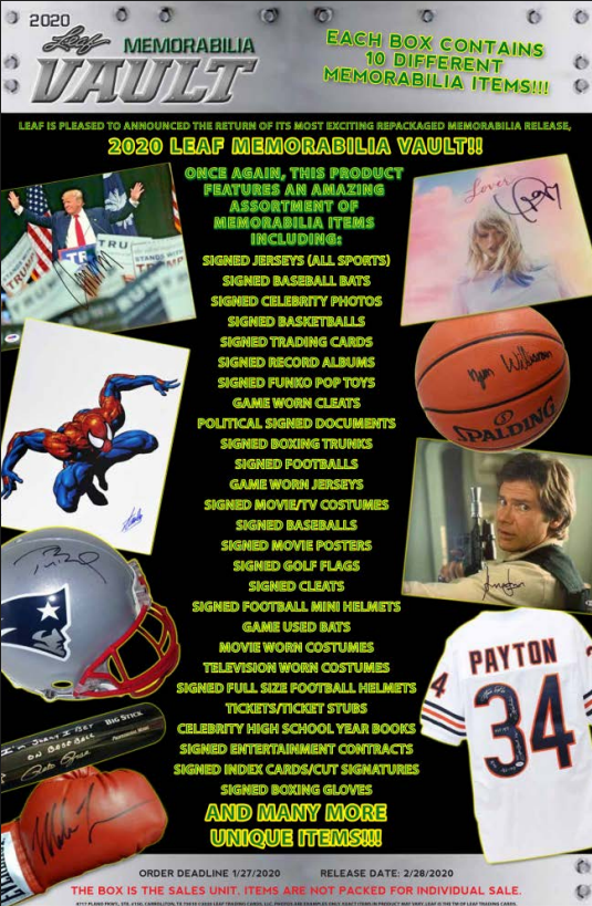2020 Leaf Memorabilia Vault Box
