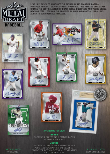 2020 Leaf Metal Draft Baseball Jumbo Box