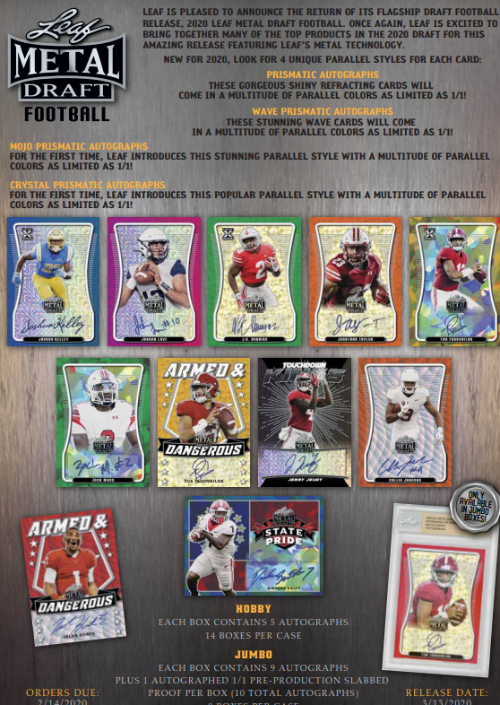 2020 Leaf Metal Draft Football Hobby Box