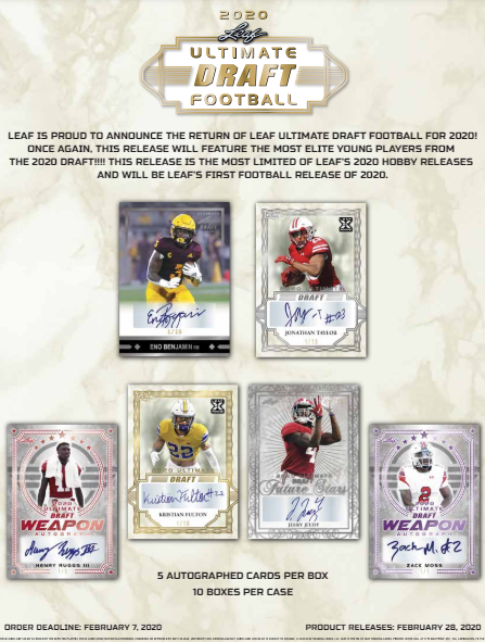 2020 Leaf Ultimate Draft Football Hobby Box