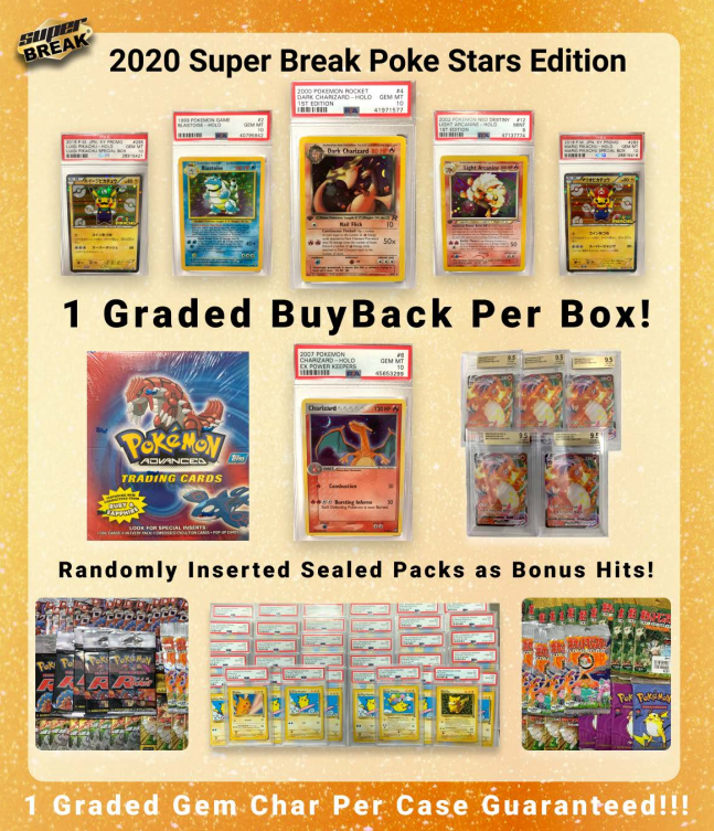 2020 Super Break Pokemon Poke Stars Buyback Edition 10-Box Case