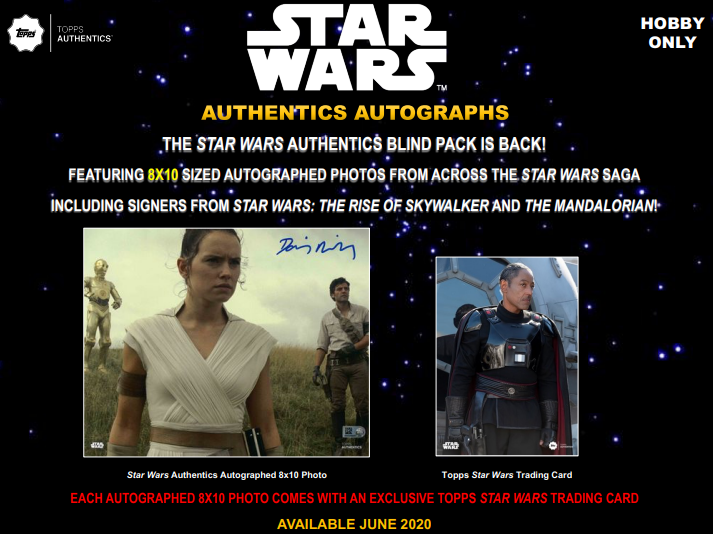 2020 Topps Star Wars Authentics Autographed 8x10 Photo & Trading Card 12-Box Case