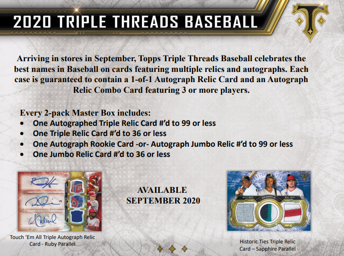 2020 Topps Triple Threads Baseball Hobby 9-Box Case