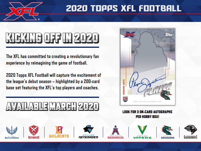2020 Topps XFL Football Hobby 12-Box Case