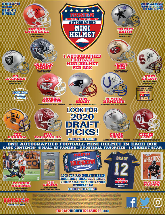 2020 Tristar H/T Football Mini Helmet Box