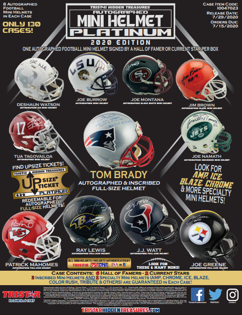 2020 Tristar H/T Football Mini Helmet Platinum Edition 8-Box Case