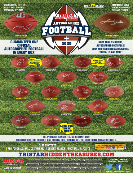2020 Tristar Hidden Treasures Autographed Football 4-Box Case