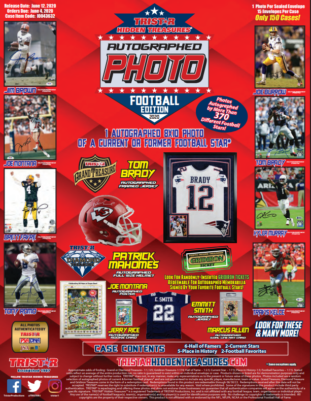 2020 Tristar Hidden Treasures Autographed Photo Football Box