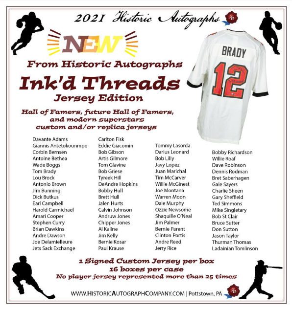 2021 Historic Autographs Ink'd Threads Jersey Box