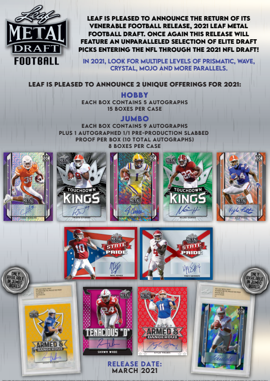 2021 Leaf Metal Draft Football Hobby Jumbo Box