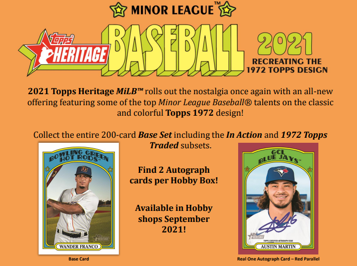 2021 Topps Heritage Minor League Baseball Hobby 12-Box Case