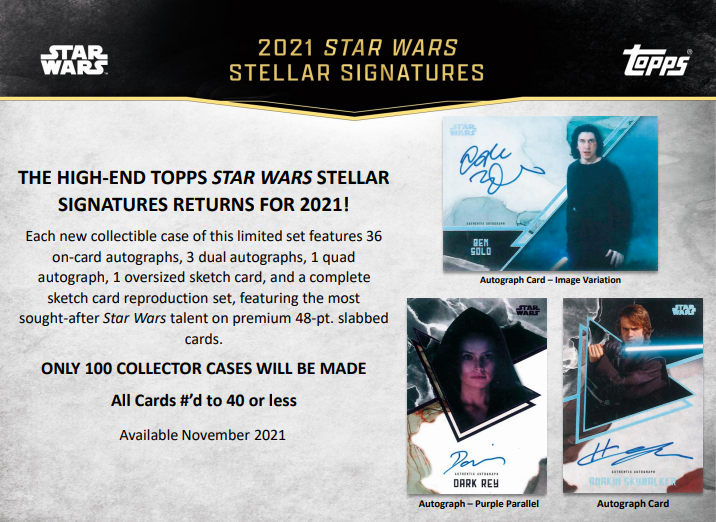 2021 Topps Star Wars Stellar Signatures Case