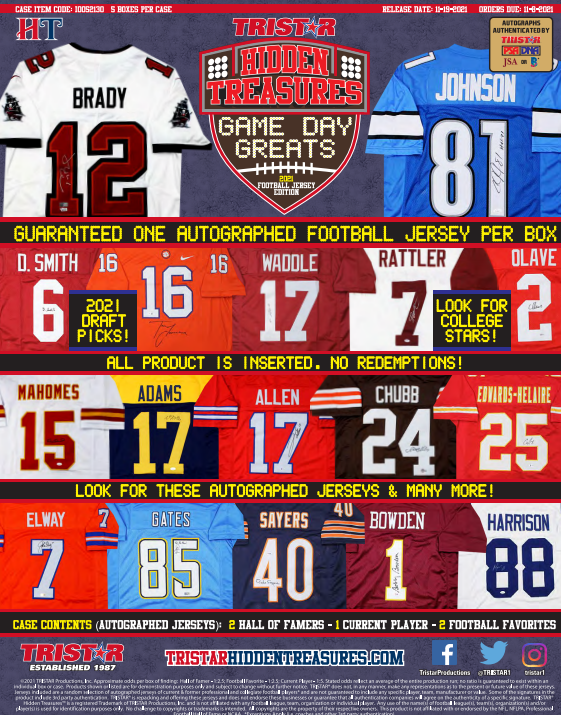 2021 Tristar Hidden Treasures Game Day Greats Jersey Series 3 Football Box