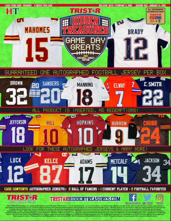 2021 Tristar Hidden Treasures Game Day Greats Jersey Football Box