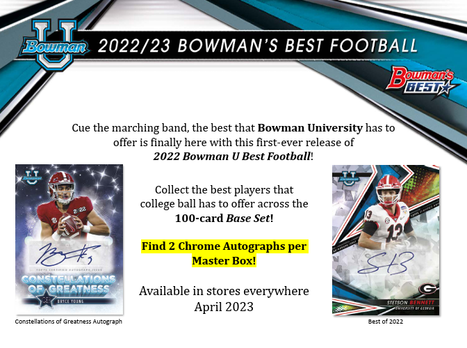 2022 Bowman's Best University Football Hobby Mini Box