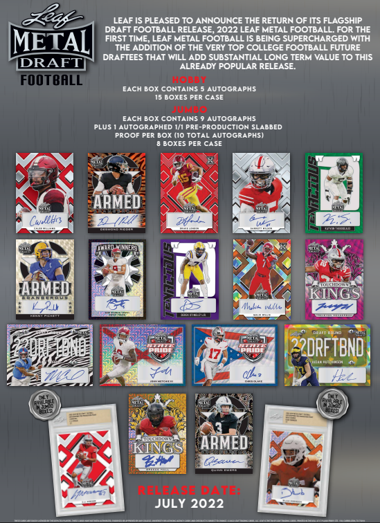  2022 Leaf Metal Draft Football Jumbo Pack