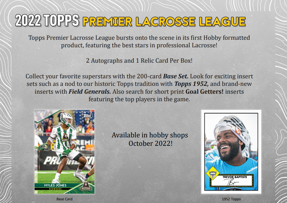 2022 Topps Premier Lacrosse League Hobby Pack