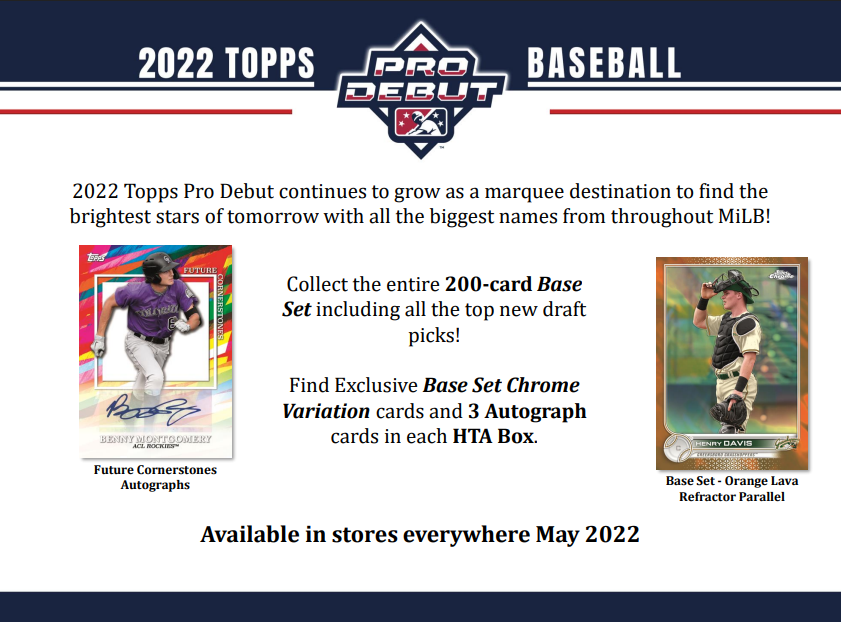 2022 Topps Pro Debut Baseball Hobby Jumbo Pack