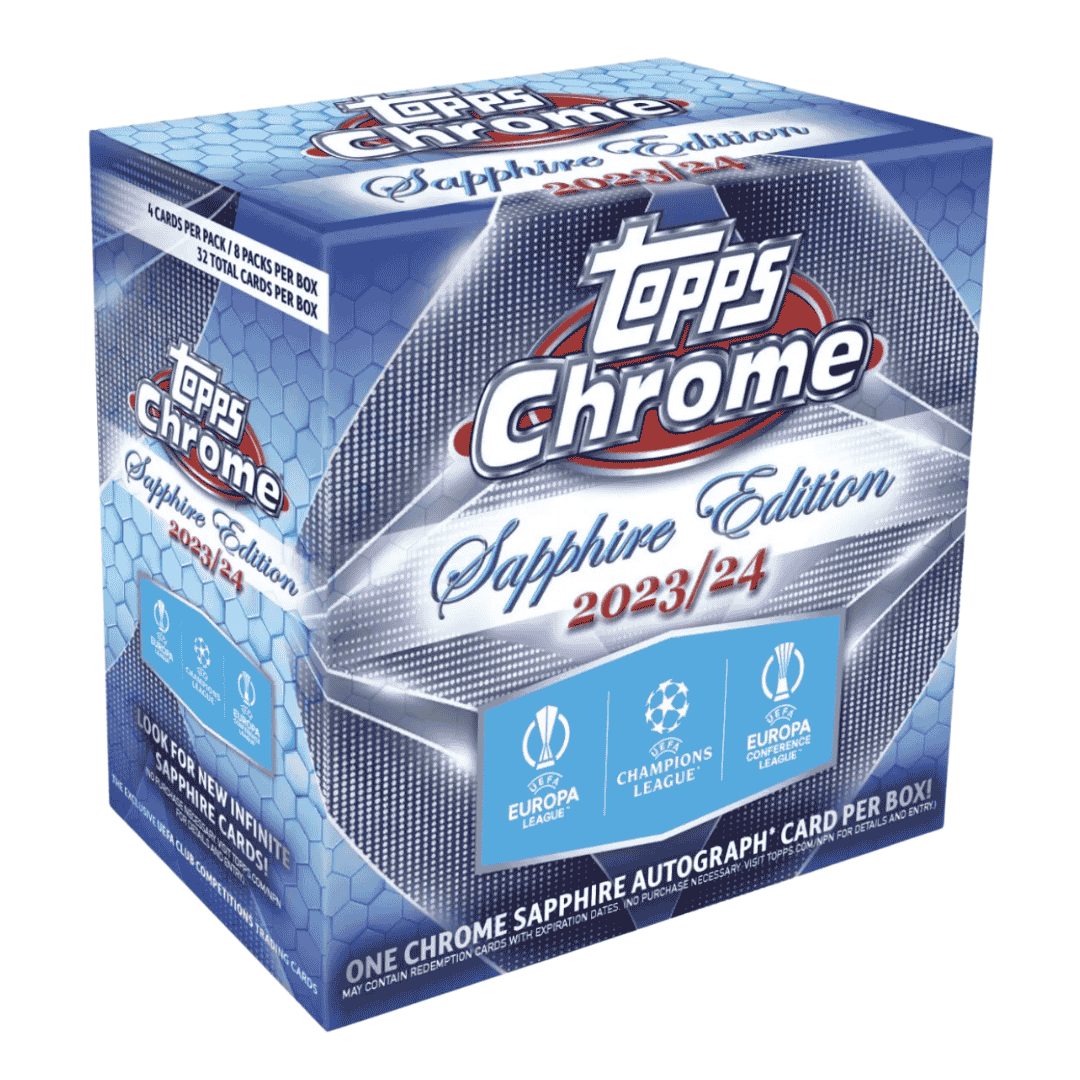 2023-24 Topps UEFA Club Competitions Chrome Soccer Sapphire Edition Box