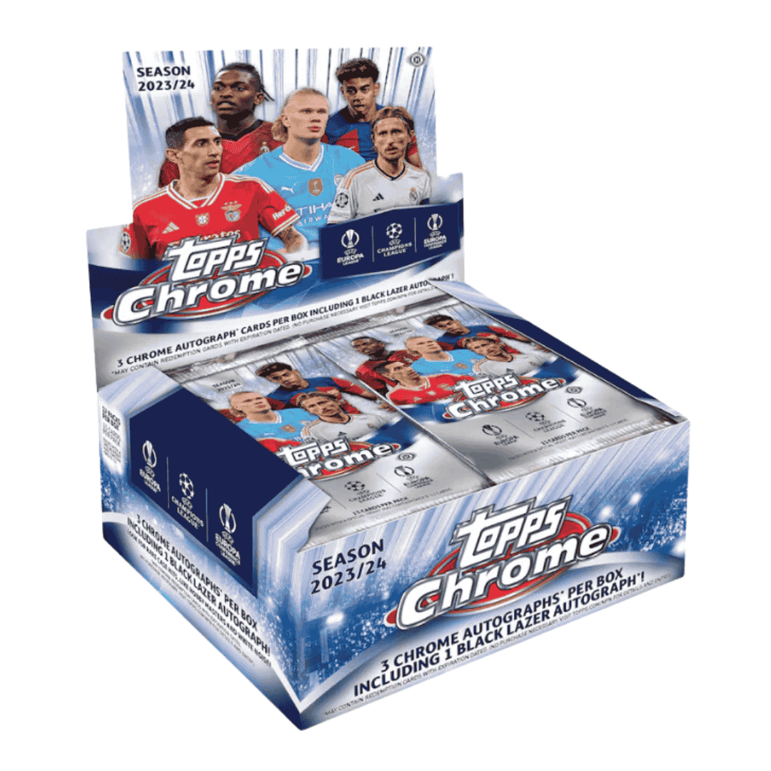 2023-24 Topps Chrome UEFA Club Competitions Soccer Hobby Jumbo Box
