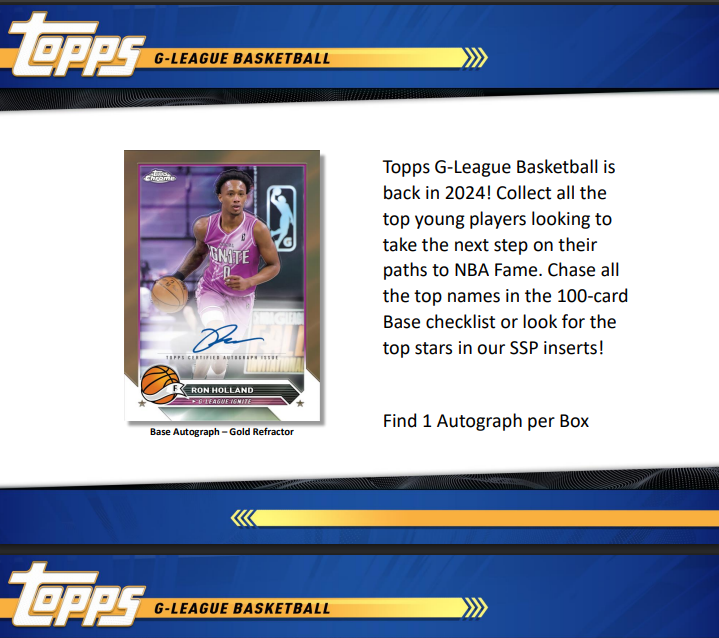 2023-24 Topps G-League Basketball Hobby Pack