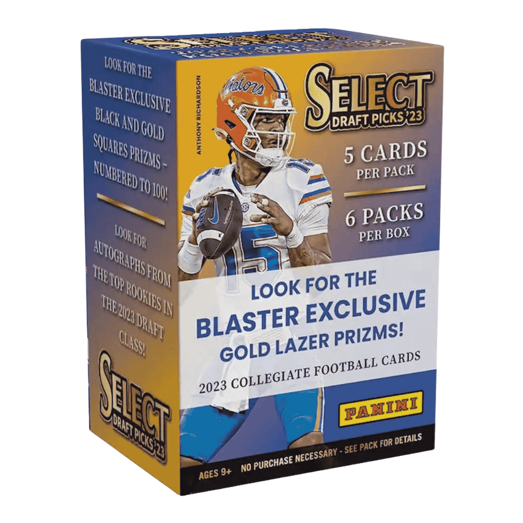 2023 Panini Select Draft Picks Football Hobby Blaster Box (Gold Lazer Prizms!)