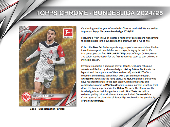 2024-25 Topps Chrome Bundesliga Soccer Hobby 12-Box Case