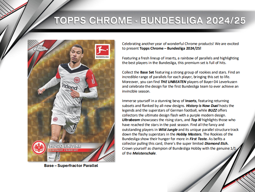 2024-25 Topps Chrome Bundesliga Soccer Hobby Pack