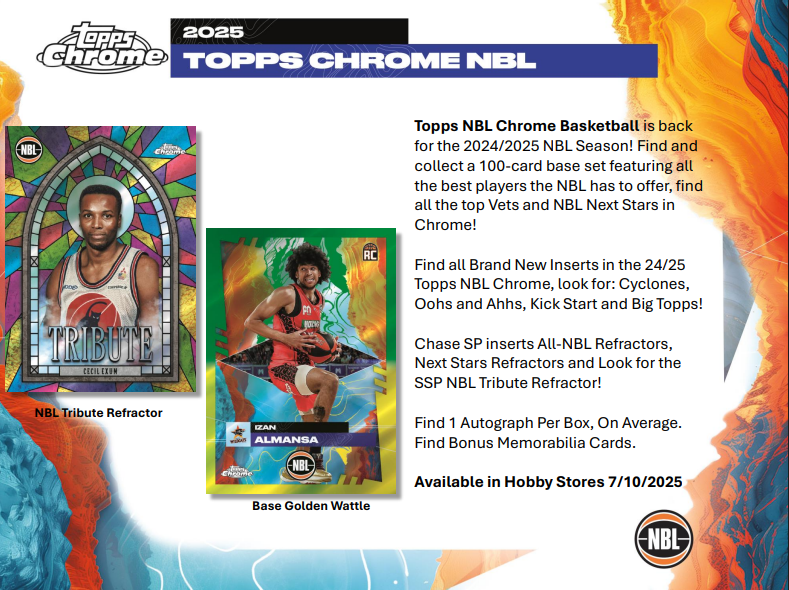 2024-25 Topps Chrome NBL Basketball Hobby 12-Box Case