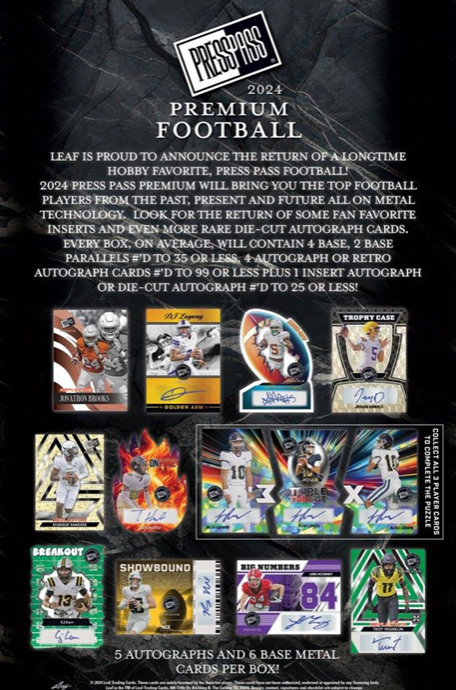 2024 Press Pass Premium Football Hobby Box