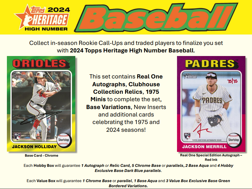 2024 Topps Heritage High Number Baseball Blaster Pack