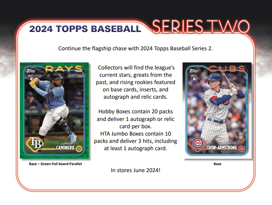 2024 Topps Series 2 Baseball Hobby Jumbo 10 Pack Lot w/ Box