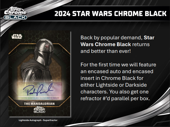 2024 Topps Star Wars Chrome Black Hobby 12-Box Case