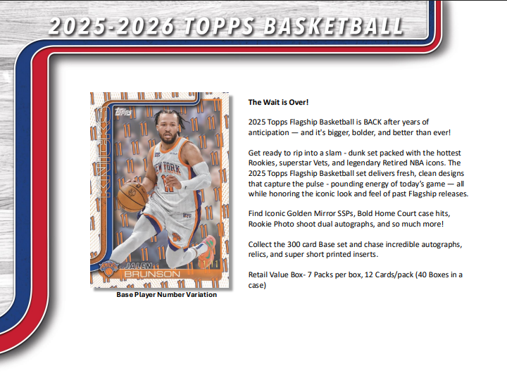 2025-26 Topps Basketball Hobby 12-Box Case