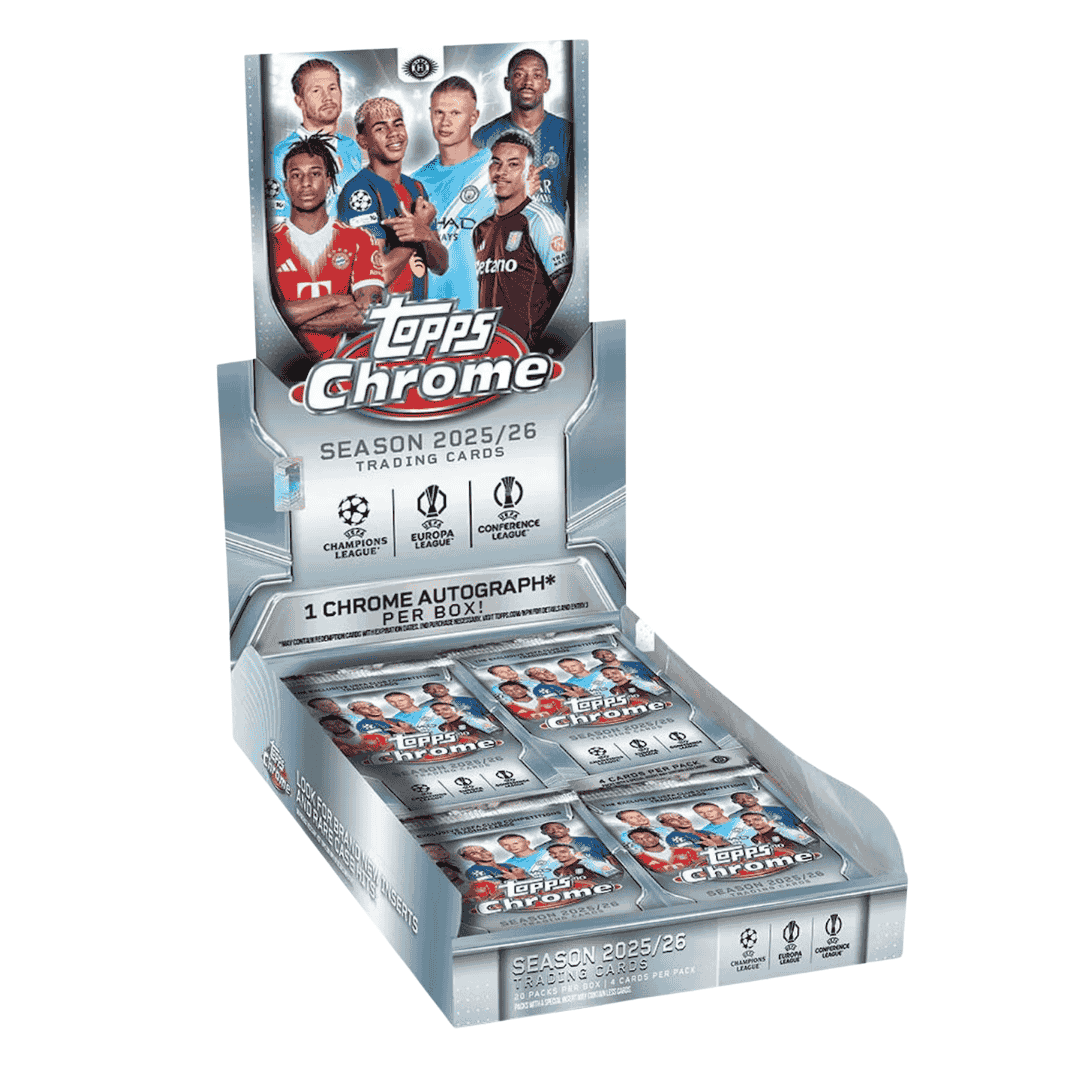 2025-26 Topps Chrome UEFA Club Competitions Soccer First Day Issue Hobby Box