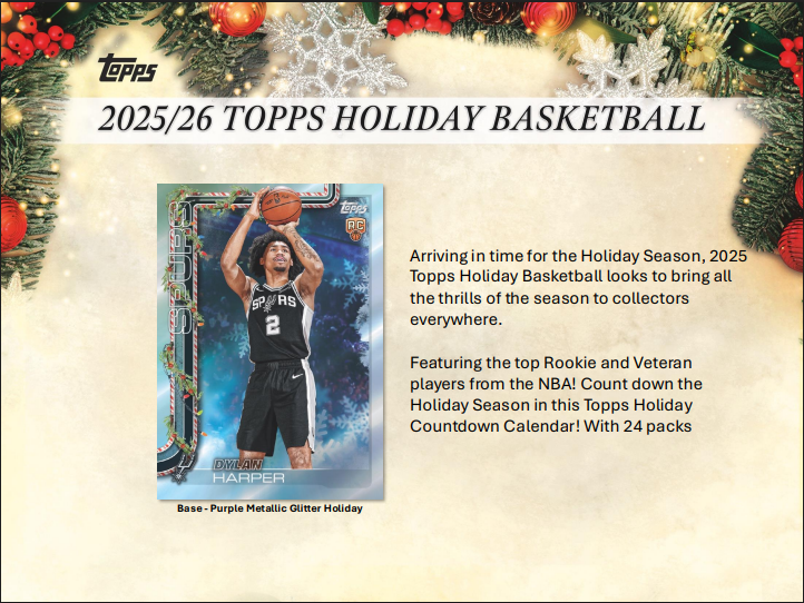 2025-26 Topps Holiday Basketball Countdown Calendar Box