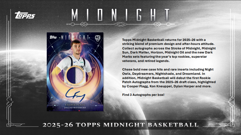 2025-26 Topps Midnight Basketball Hobby 8-Box Case