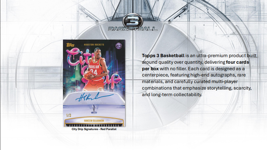 2025-26 Topps Three Basketball Hobby 4-Box Case