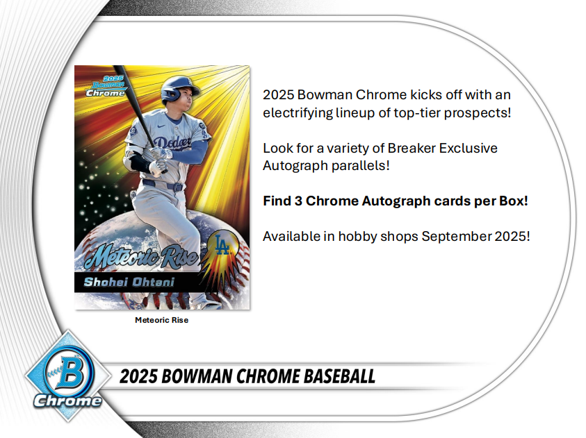 2025 Bowman Chrome Baseball Breakers Delight 6-Box Case