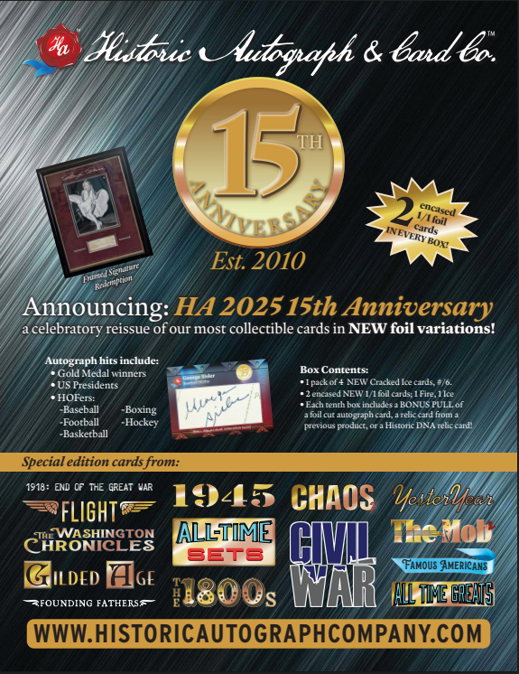 2025 Historic Autographs 15th Anniversary Edition Box