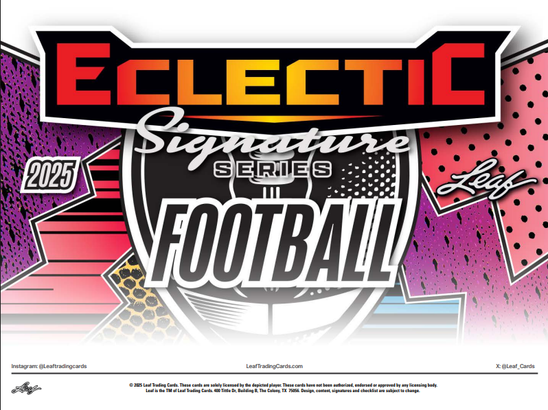 2025 Leaf Eclectic Signature Series Football Hobby 10-Box Case
