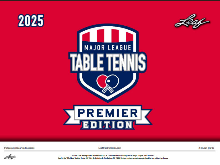 2025 Leaf Major League Table Tennis Premier Edition 12-Box Case
