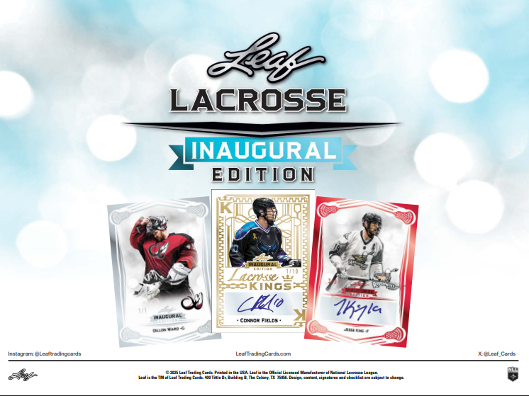2025 Leaf National Lacrosse League Premier Edition 12-Box Case
