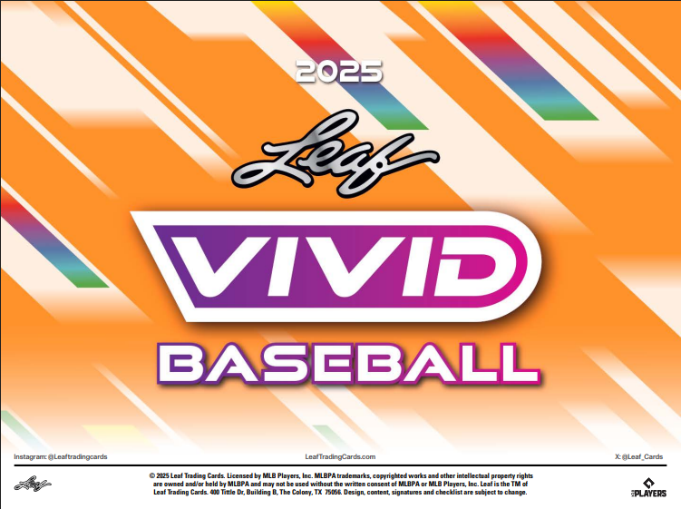 2025 Leaf Vivid Baseball Hobby 12-Box Case