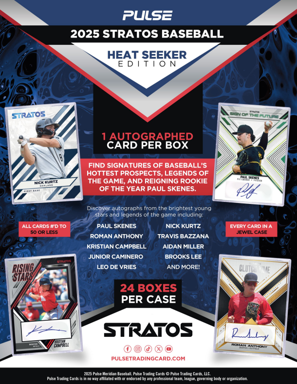 2025 Pulse Stratos Baseball Hobby Heat Seekers 24-Box Case