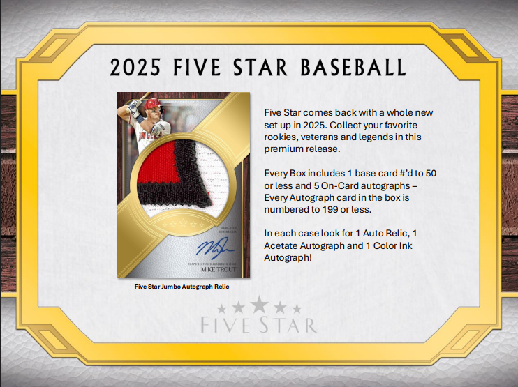 2025 Topps Five Star Baseball Hobby 3-Box Case