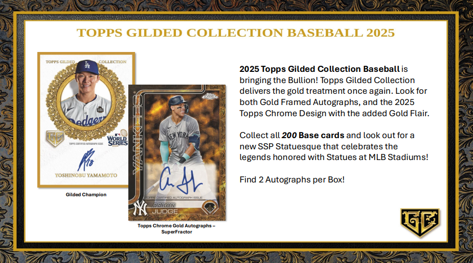 2025 Topps Gilded Collection Baseball Hobby 4-Box Case