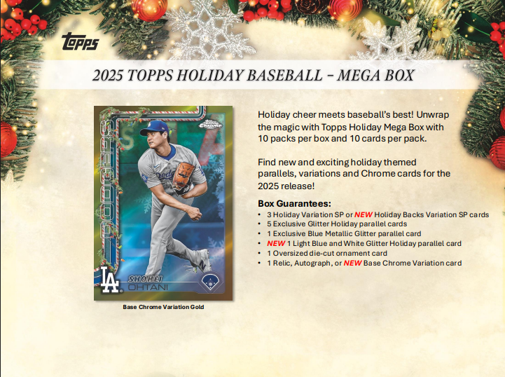  2025 Topps Holiday Baseball Mega 20-Box Case