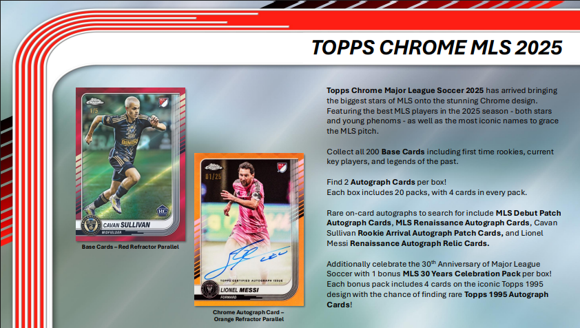 2025 Topps MLS Chrome Soccer Hobby Pack