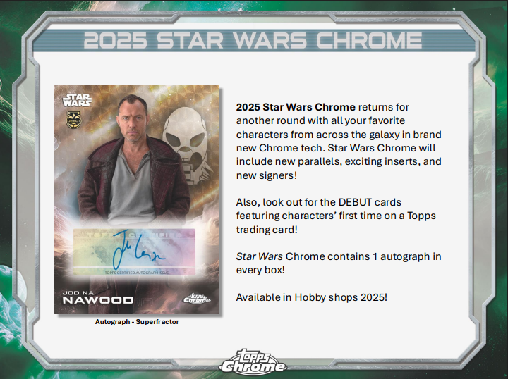 2025 Topps Star Wars Chrome Hobby 8-Box Case